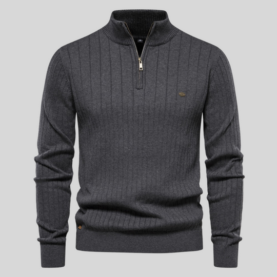 Alvis | Muscle Fit Lässig gerippter Pullover