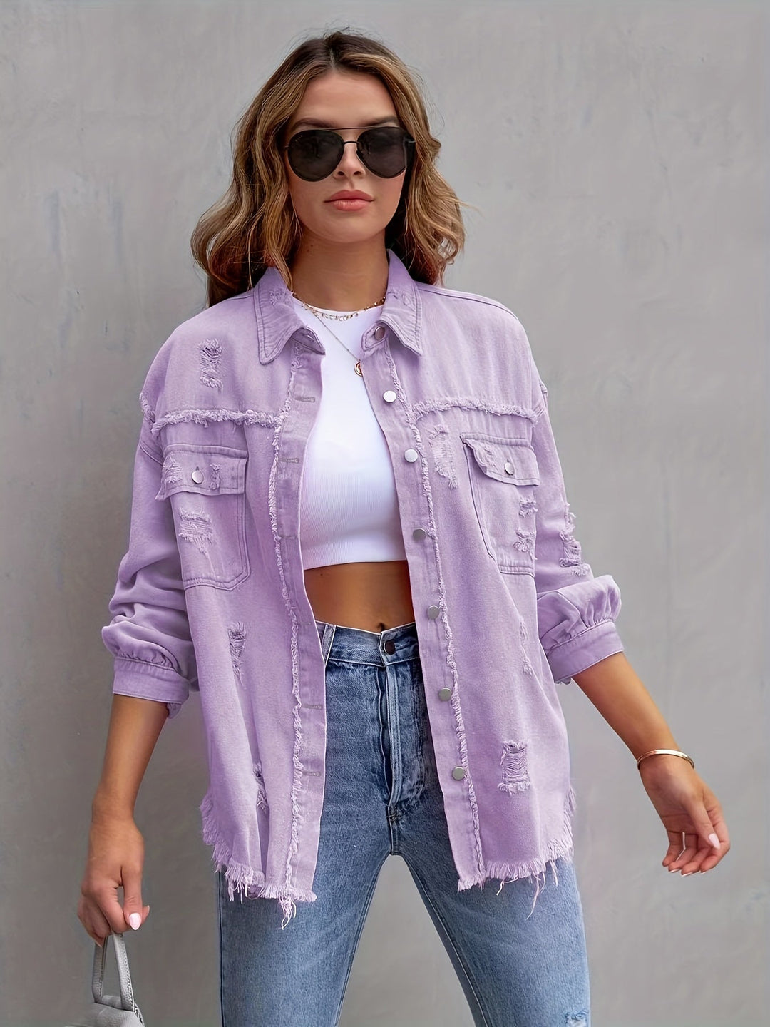 Judy - Ripped Oversized Denimjacket