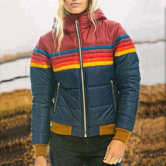 Roswitha Retro Parka mit Kunstfellkapuze