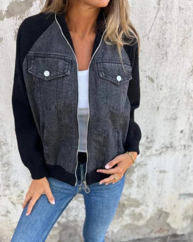 Anidia | Moderne Jacke mit Denim-Stoff