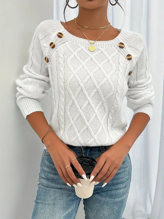 Marlene™ - Gemütlicher Freizeitpullover mit Knopfdesign