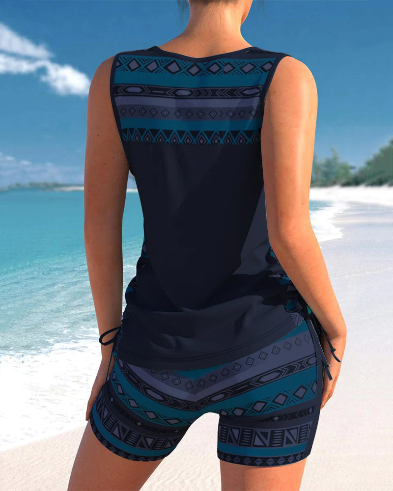 Bienna™ - Geometrischer Druck Tankini Set