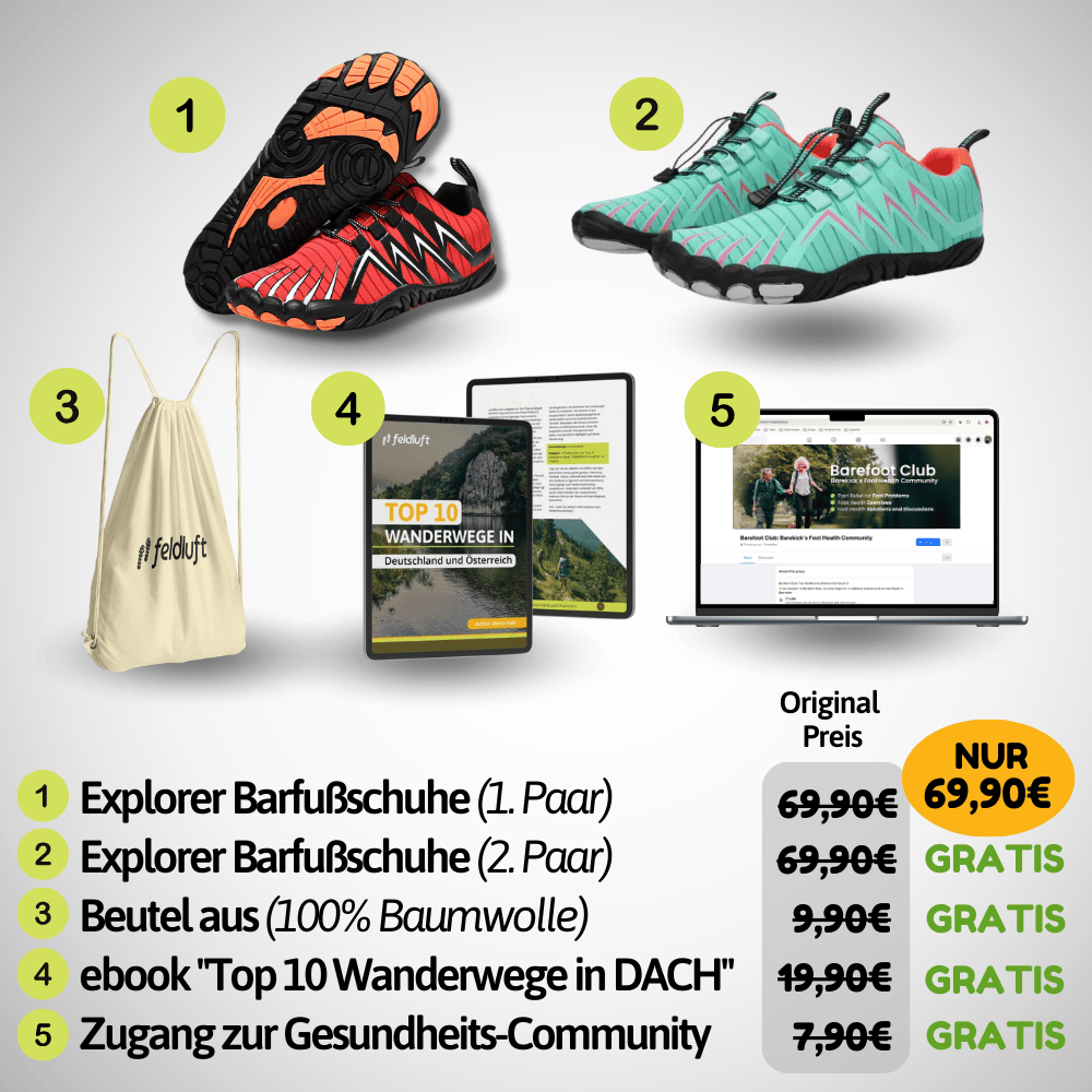 Feldluft Explorer - Übergangs Barfußschuhe (1+1 GRATIS)