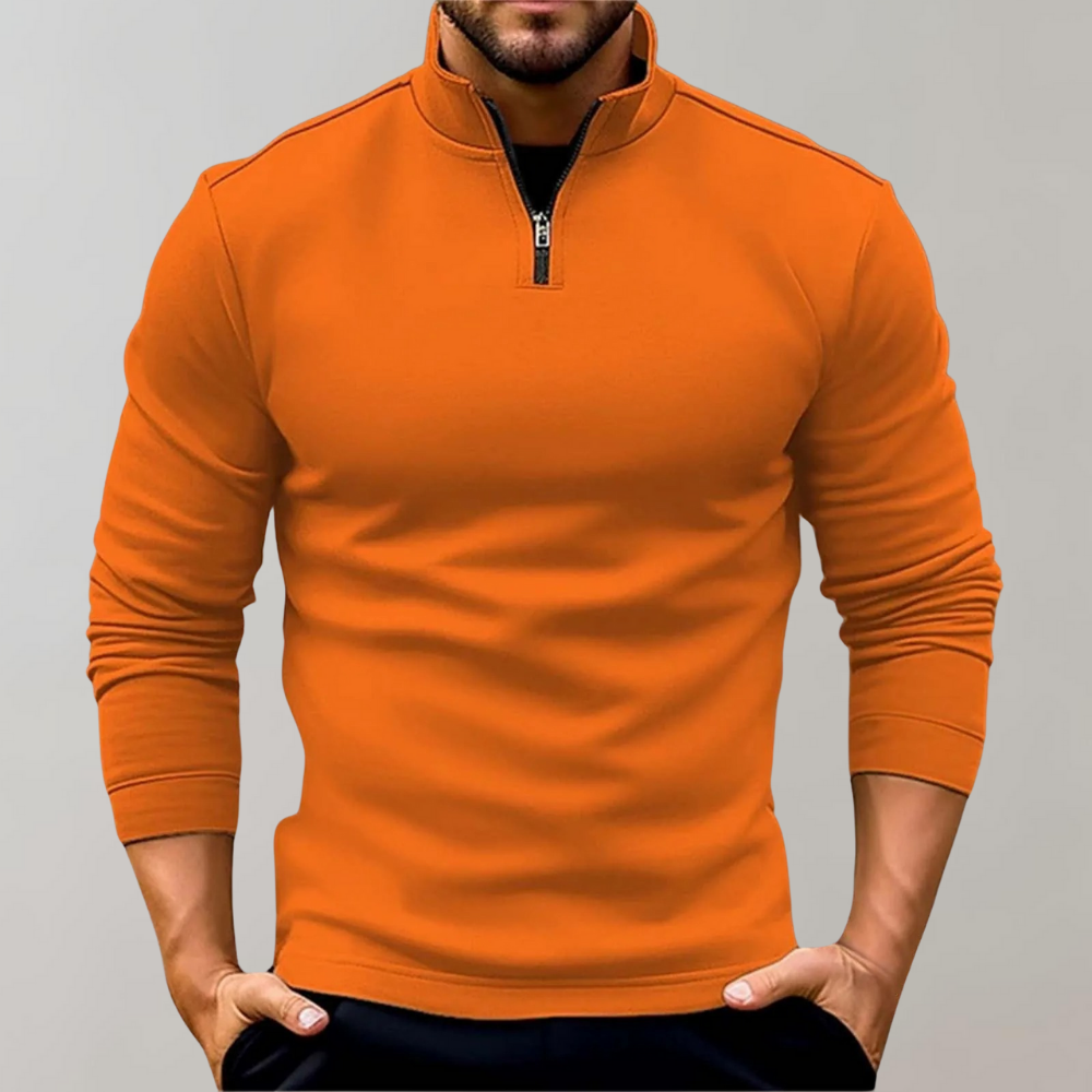 Pullover für Herren Nelson | Pullover mit Reißverschluss und niedrigem Kragen