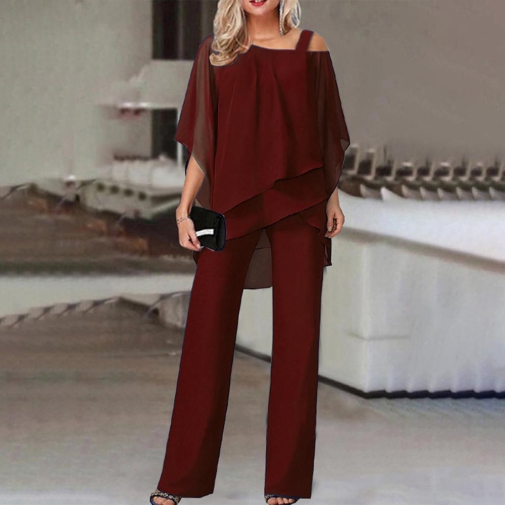 Damen Zweiteiler Satz| Eleganter Zweiteiler mit Cold Shoulder