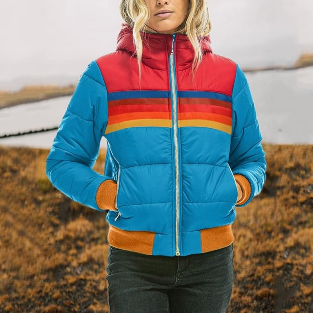 Roswitha Retro Parka mit Kunstfellkapuze