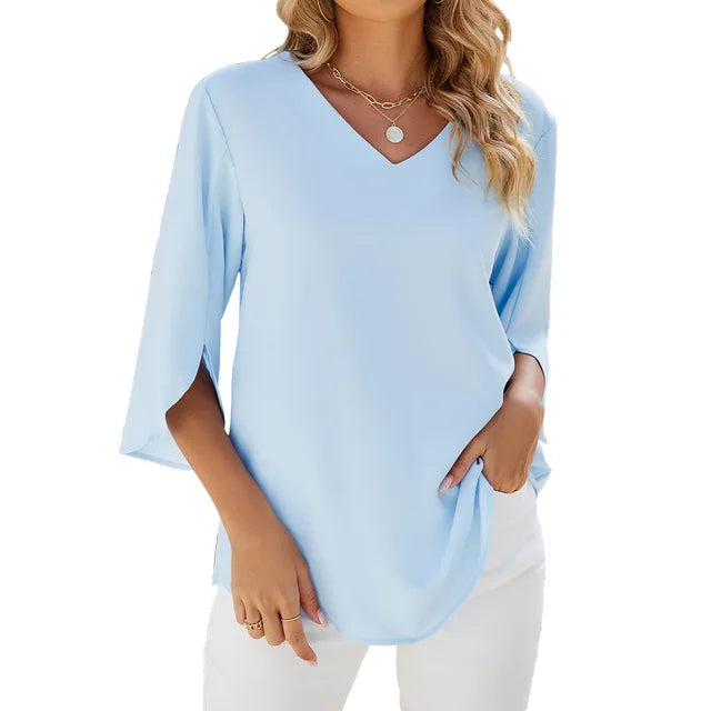 GERALDINE V-AUSSCHNITT BLUSE