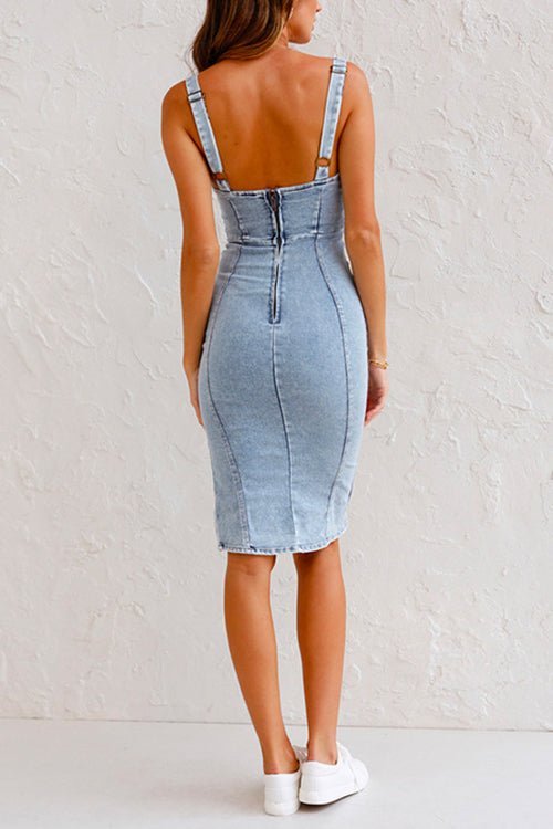 Zoë -  Denim-Kleid mit verstellbaren Trägern