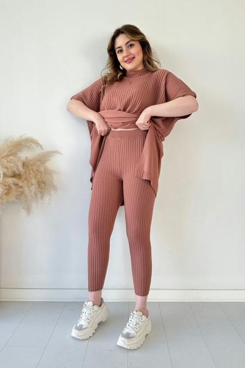 Zweiteiliges Stretch-Set für Frauen (Hose + Oberteil)